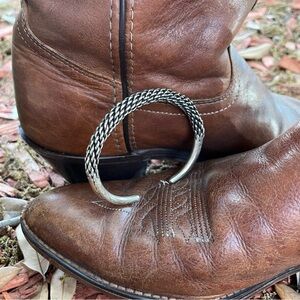 Silver Cuff Bracelet- Detailed Weave Pattern